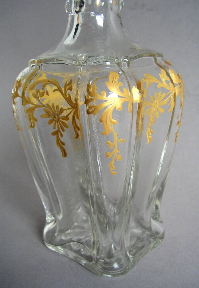 Frankreich antiker Parfüm-Flakon Glas Gold handgemalt um 1850 Perfume flask - Bild 4 von 4