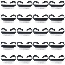 Nail Cleaning Brush- 20 Pcs Home Plastic Nail Brushes with Black Handle Grip