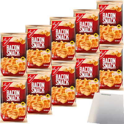 Gut&Günstig Bacon Snack herzhafter Knabberspaß VPE 10x130g Packung usy Block