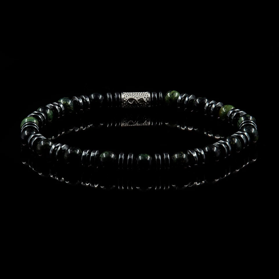 Perlenarmband African Türkis 6mm Perlen Disk F 925 Sterling Silber Bracelet - Bild 3 von 4