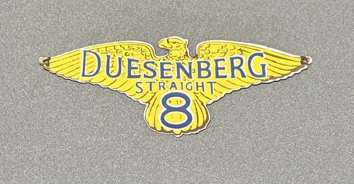 VINTAGE 12” DUESENBERG WINGS PORCELAIN SIGN CAR GAS OIL TRUCK MOTORCYCLE