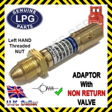 LPG Propane RED Bottle adaptor with NON RETURN VALVE gas autogas caravan boat ca