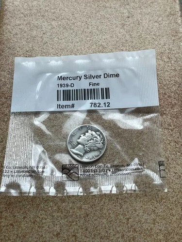1939-D Mercury Silver Dime in Sealed Package - Graded * FINE *