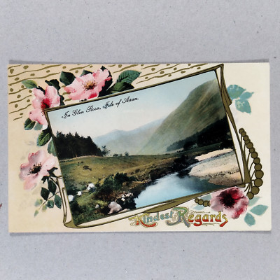 Scotland UK Vintage Postcard, Glen Rosa, Isle of Arran, Loch Countryside. A57