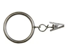 250 X Curtain Rod Rings And Pincer Clip Matt Chrome Internal Dia. 25mm Onestop