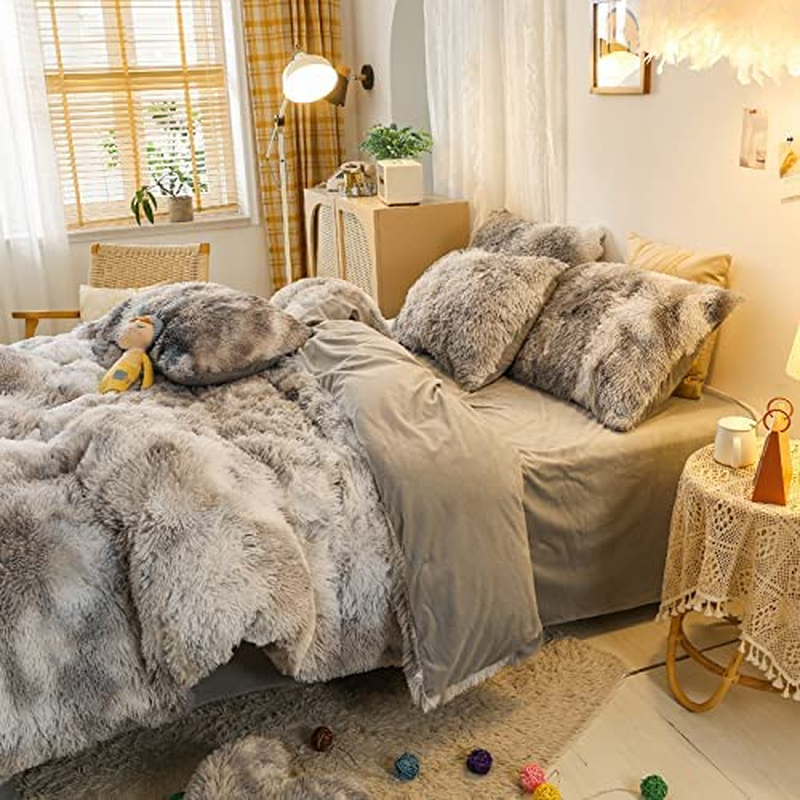 Shaggy Plush Duvet Cover Set Super Soft Fluffy Faux Fur  FLA$H $ALE $90 OFF    Shaggy Fluffy Faux Fur Duvet Cover Set main image 0