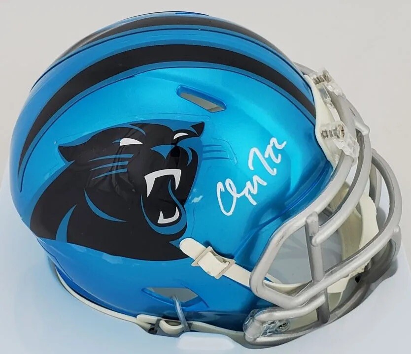 Christian Mccaffrey Carolina Panthers Signed Mini Helmet Beckett COA 