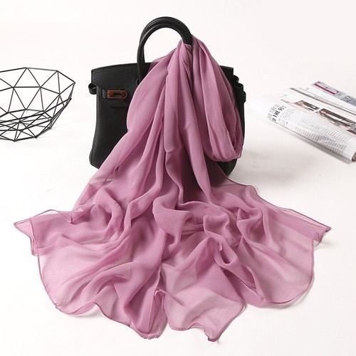 Long Soft Chiffon Scarf Plain Sheer Wrap Shawl Womens Large Stole Neck Scarves♧ - Picture 32 of 93