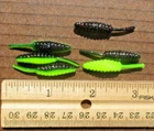 25 BLACK NEON CHARTREUSE 1.5" RAT Tail BEETLES Crappie Fishing Lures Beetle Spin