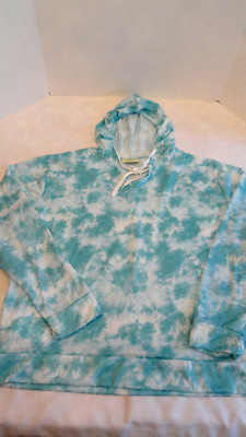 Bobbie Brooks Pullover Hoodie Turquoise Woman Sz 2X Tie Dye Pattern