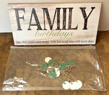 Family Birthday Wall Calendar Reminder Wood Home Decor NEW