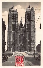 L135 Belgium 1932 Brussels La Collegiale Michel et Gudule Cathedral postcard