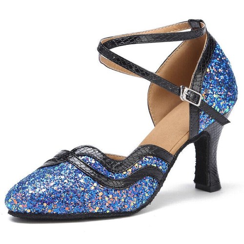 S Waltz Party Ballroom Latin Tango Modern Rumba Samba Salsa Dance Heel Shoes - Picture 13 of 15