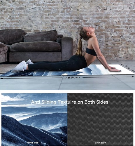 Premium Suede Non-Slip Yoga and Fitness Mat - 6mm Cushioning for All Workouts - Picture 7 of 8