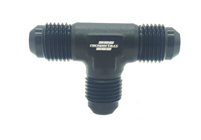 raceparts.cc  T-Verteiler Dash 6, T-Stück, AN6, JIC6, schwarz-matt eloxiert