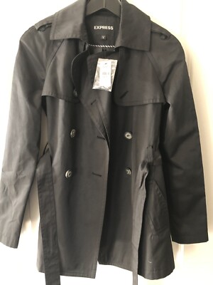 Express Women’s Trench Coat Style Jacket (Black)(XS)