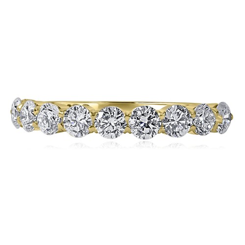 Bague anniversaire en diamant cultivé en laboratoire 1 carat 9 pierres or 14 carats - Photo 15 sur 34