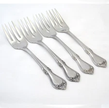 Oneida Celebrity Salad Forks Stainless Deluxe Glossy SSS Set of Four