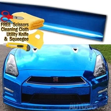 60" x 60" Blue Chrome Mirror Vinyl Film Wrap Sticker Decal Stretchable 5ft x 5ft