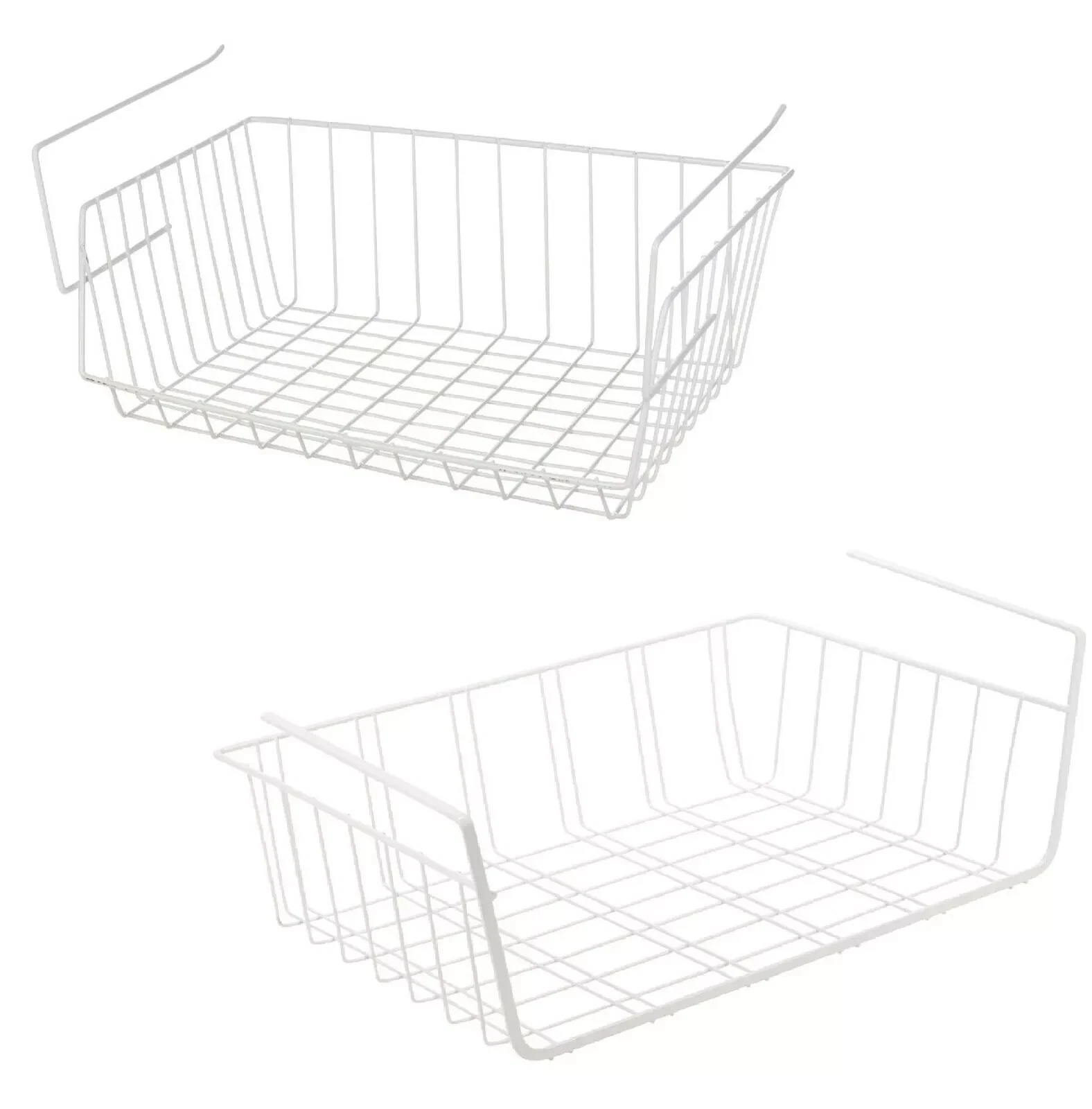Pack of 2x Extra Large Under Shelf Basket Rack Kitchen Storage Cabinet Organiser
