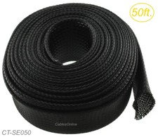 50ft 2" 50.8mm Diameter, 2" to 5" Expandable Braided Sleeving, CT-SE050