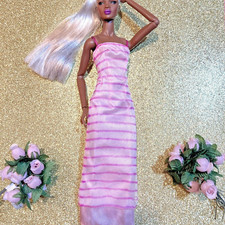 Barbie Vintage Superstar Type Pink Halter Dress - Ships Free in USA