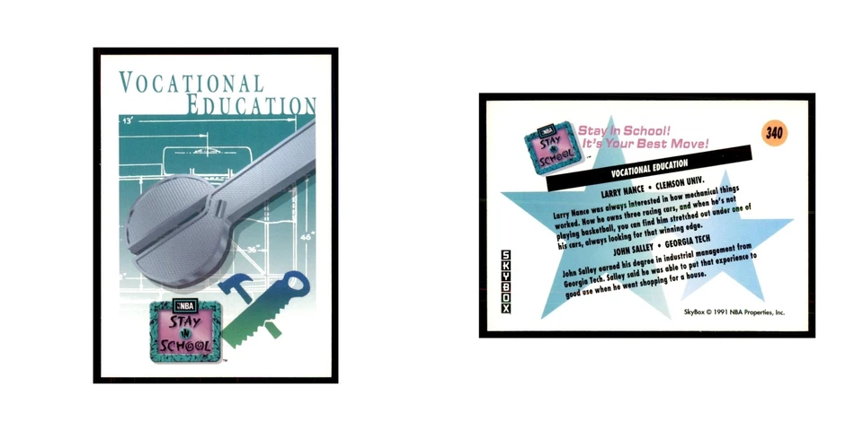 1991 SkyBox Vocational Education Basketball Cards #340 - Image 3 of 3