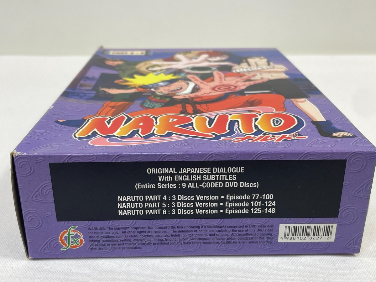 Naruto Anime Part 4-6, Ep 77-148 DVD 3-Disc Box Set JAPAN