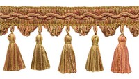 WellenföRmige Quasten Fransenborte VNT9 Sunset Beige (5 Yards) Polyester