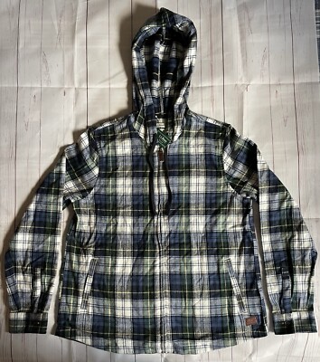 L.L. BEAN Women's Plaid Full Zip Hoodie SIZE Small Multicolor Relaxed Fit