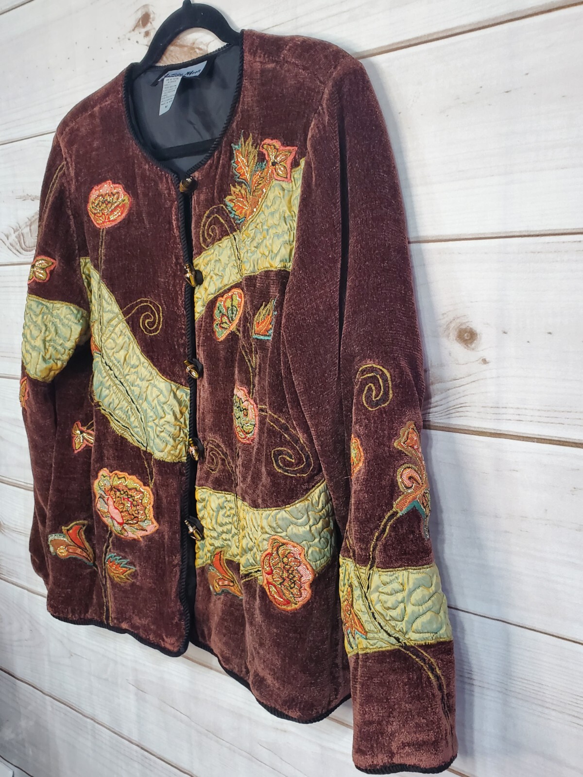 Indigo Moon Artsy Tapestry Patchwork Jacket Blaze… - image 2