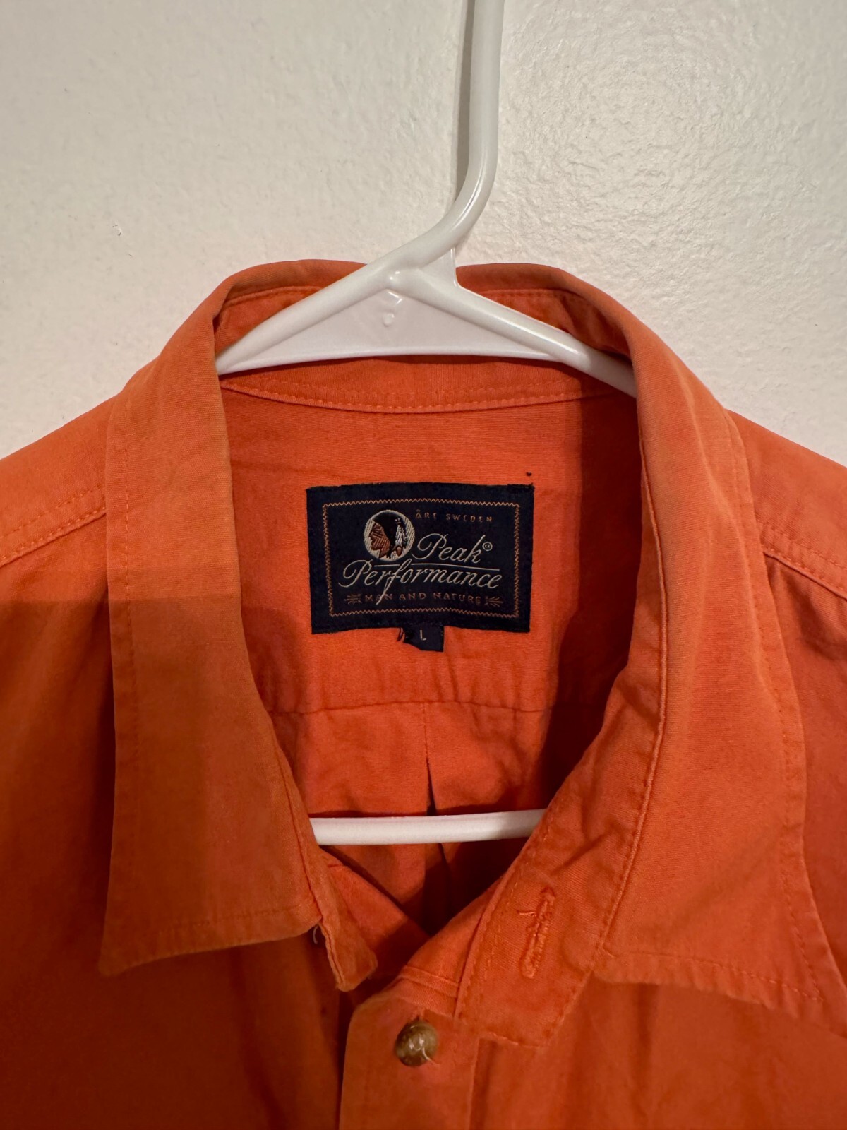 Peak Performance Orange Button Down - Size Large - image 2