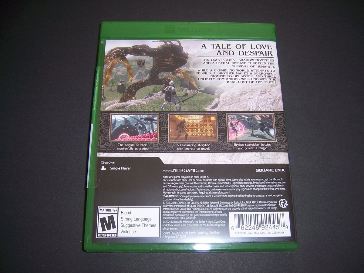 Nier Replicant ver 1.22474487139 Xbox One Xbox Series X|S *CASE