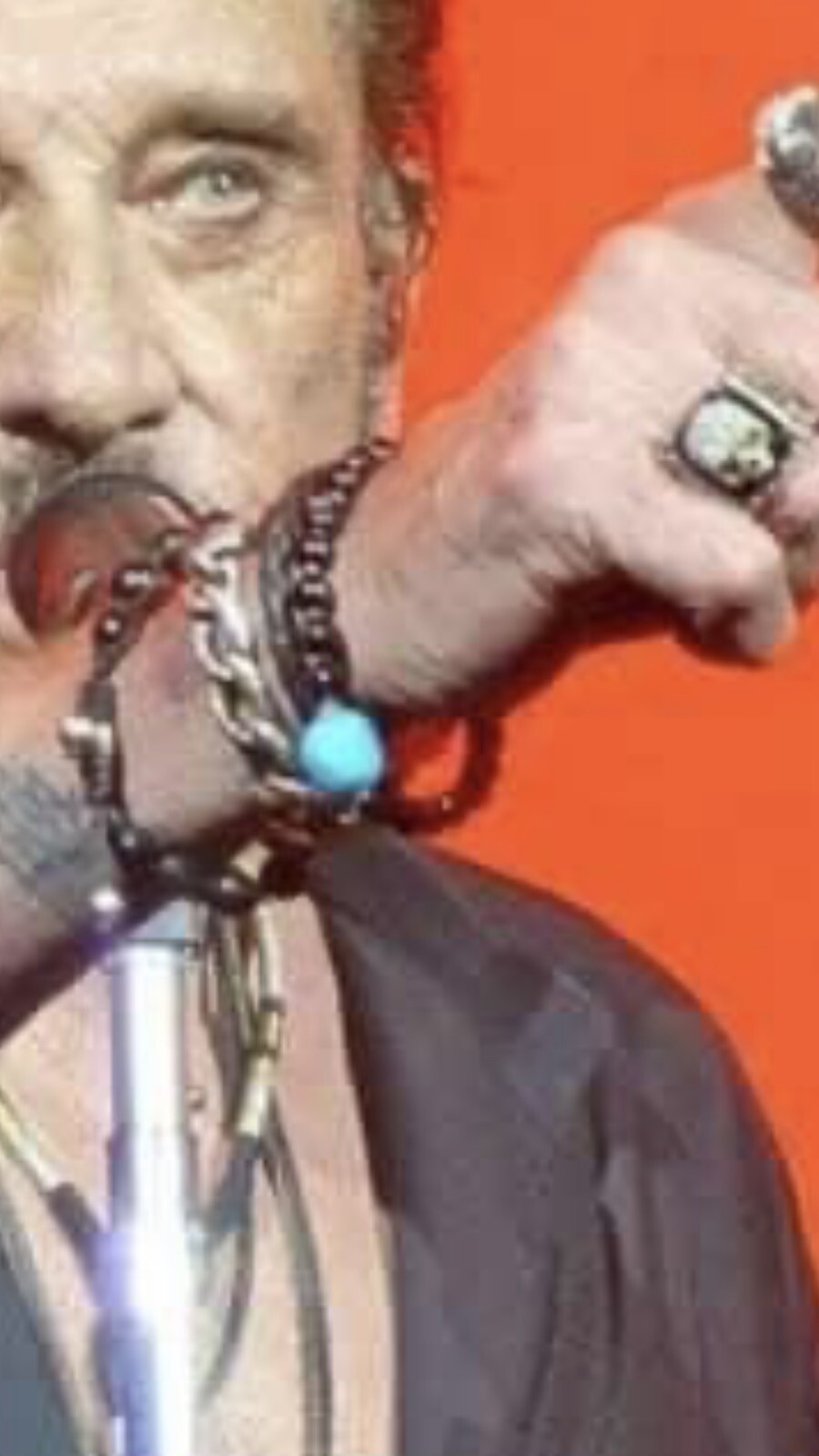 Bracelet Johnny Hallyday Perles Onix Turquoise 2 Tailles 19cm Ou 21cm