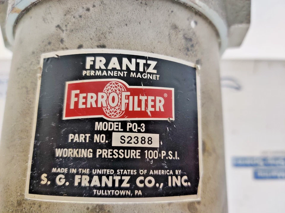 S.G. FRANTZ S2388 FERROFILTER Model PQ-3 Working Pressure 100 PSI - Image 2 of 4