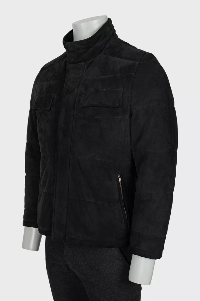 RRP8500$ Men's Kiton Zip Jacket 42US/UK 52IT Black Suede Luxury TOP Brioni Zilli - Image 2 of 4