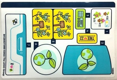LEGO Friends Tree-Planting Vehicle 41707 Sticker Sheet NEW Authentic 