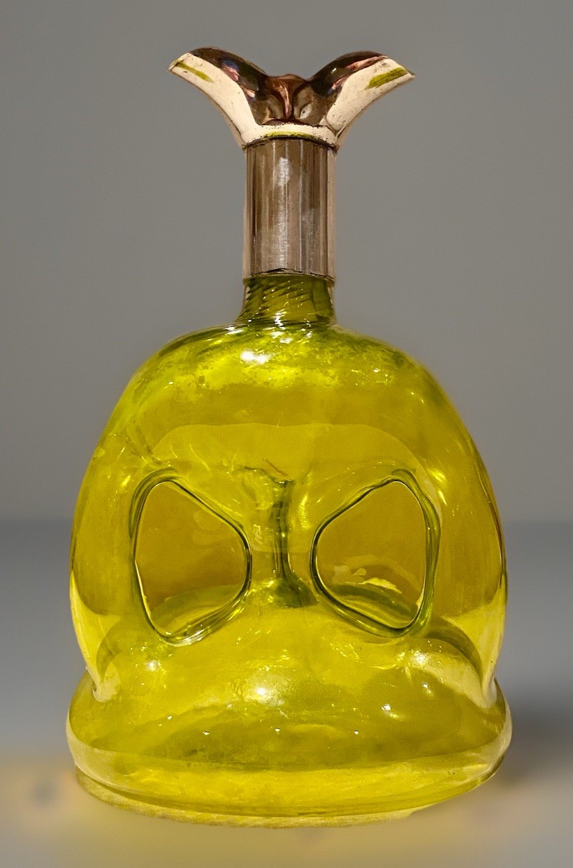 Antique Victorian Citron Glass Pinch Decanter - Hukin & Heath Style - Hand Blown