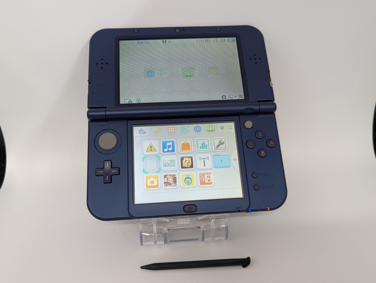 ニンテンドー3DS B2719 Nintendo new 3DS LL XL console Metallic Blue Japan w/pen x