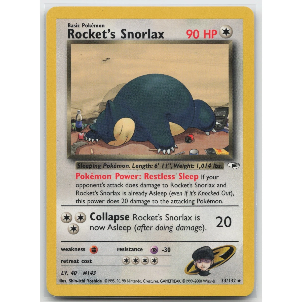 Rocket's Snorlax 033/132 Gym Heroes for sale | eBay