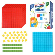 131 Pcs Jumbo Magnetic Base Ten Blocks for Math Place Value Blocks, Base 10 Math