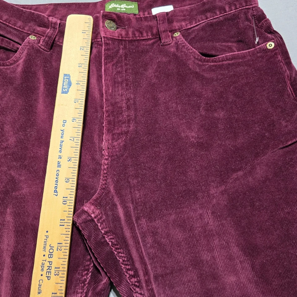 Calça Eddie Bauer de veludo perna reta tamanho 12 marrom borgonha - Imagem 4 de 4