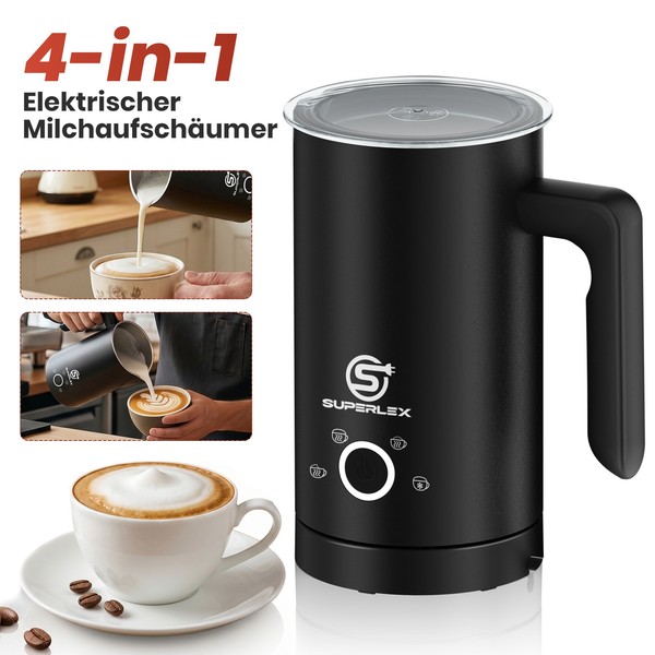 Superlex 4-In-1 Elektrisch MilchaufschäUmer MilchschäUmer FüR Cappuccino Milch-image