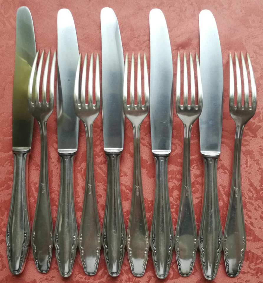 Gowe Sondermuster 202 Kampf Besteck 100er Versilbert Gottlieb Wellner Aue Auerh. - Bild 3 von 4