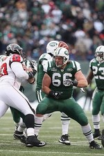 Guard Alan Faneca New York Jets blocks against the Atlanta Falcons- 2009 Photo