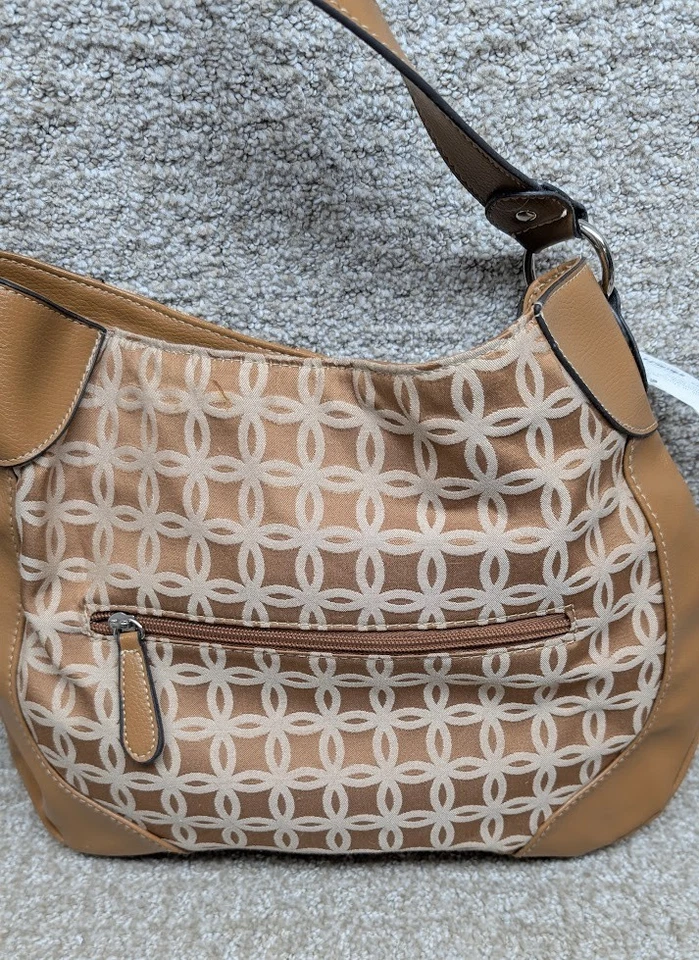 Bolso de Mano Croft & Barrow Tostado Cartera Patrón Entrelazado Doble Bolsillos Bolso Informal Foto 2 de 4