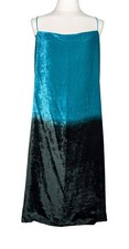 1997 Gucci by Tom Ford Runway Green Blue Ombré Silk Shift Dress Size 46 S/S
