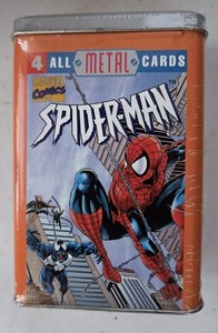 1996 4 All Metal SPIDERMAN Cards SEALED Tin Venom Doc Ock Hobgoblin Spider-Man 