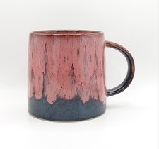 Fire Glazed Black & Pink Coffee Mug 18 Oz Cer...