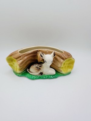Süße & Kitsch Vintage Hornsee Hirsch/ Faun Log Posy Vase. Bambi/ Waldwesen